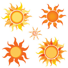 Sun. Vector illustration set
