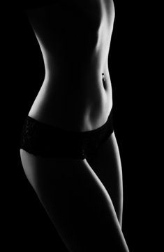 female figure, black-and-white photo