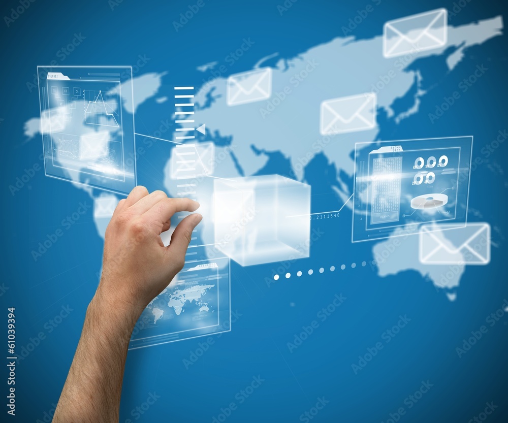 Poster composite image of hand presenting
