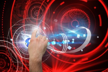 Composite image of hand pointing
