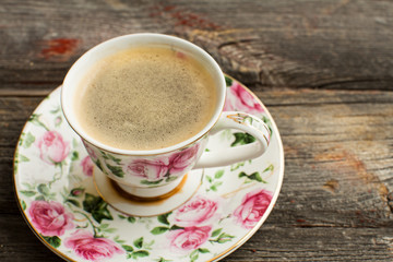 Cup of freshly brewed Turkish coffee