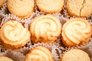 Mix cookies in various shape, close-up