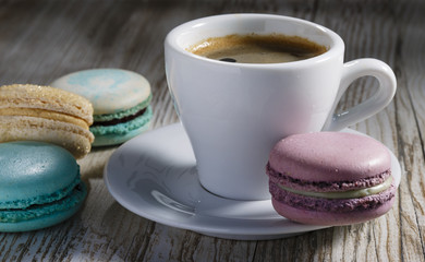macaroon and a cup of coffee