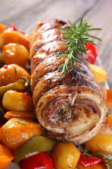 rolled pork with vegetables