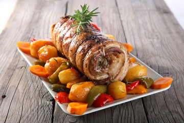 rolled pork with vegetables