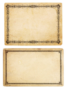 Two Vintage Cards with Ornate Borders