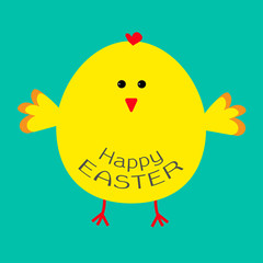 Cute easter chicken .  Card.