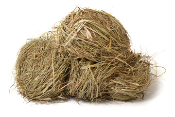 meadow hay stack isolated on white background