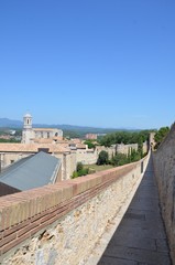 Ville de Gérone , Girona,  vue des remparts