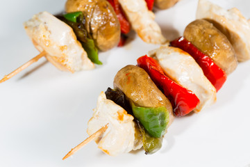 Skewered chicken breast