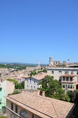Fototapeta na wymiar Girona miasto widok z murów obronnych