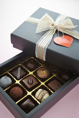 Chocolate candy in the box