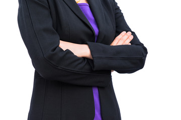 Businessman standing with closed posture, isolated