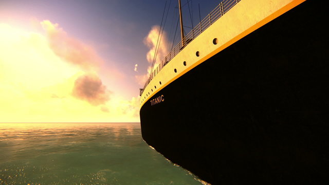 Full view of the ship Titanic
