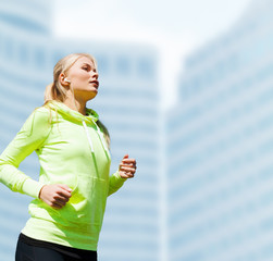 woman doing running outdoors