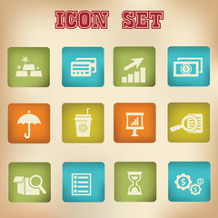 Business and finance vintage icons,vector