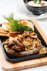potato pancakes with mushrooms