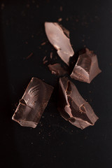 chocolate on black background