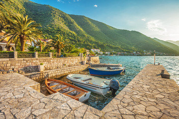 A small bay with boats