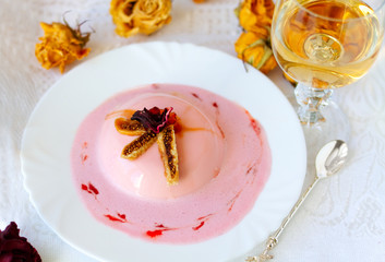Rose panna cotta