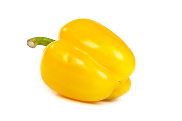 A yellow bell sweet pepper isolated on white
