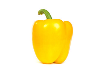 A yellow bell sweet pepper isolated on white