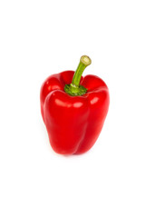 A red bell sweet pepper isolated on white