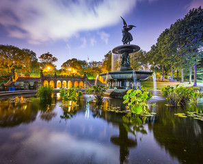 Central Park, New York City at Bethesda Terrace Fountain