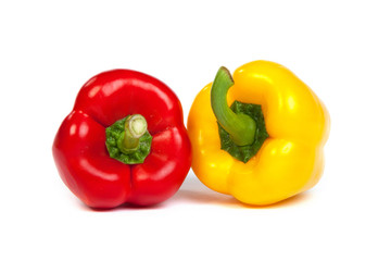 Group of seet bell peppers isolated on white