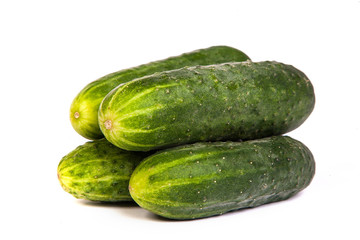 Fresh Cucumbers on white