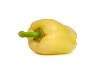 A yellow bell sweet pepper isolated on white