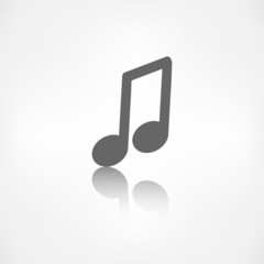 Music note icon. Musical background