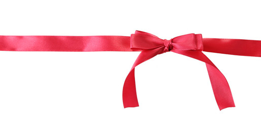 Color gift satin ribbon bow, isolated on white