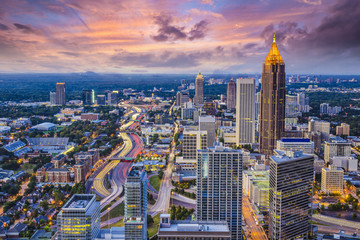 Atlanta, Georgia Skyine - obrazy, fototapety, plakaty