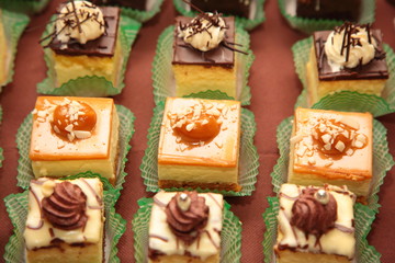 Varieties of cakes desserts catering sweets