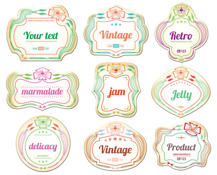 Set of vintage retro labels and stickers. No.01
