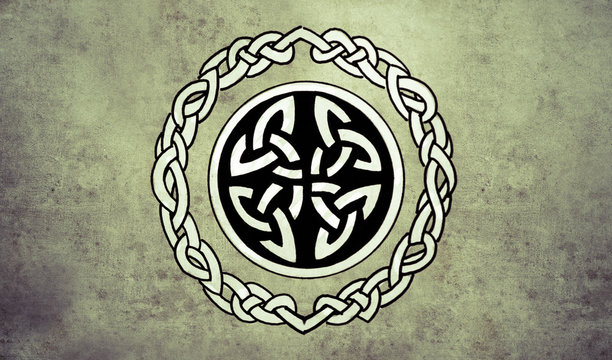 Celtic shield. Sketch of tattoo art, ornament design