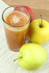 Healthy fresh juice of apples close up