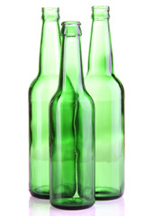 Glass bottles isolated on white