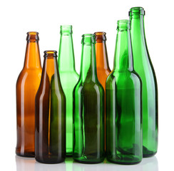Glass bottles isolated on white