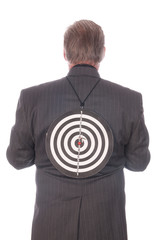 Businessman with target on his back