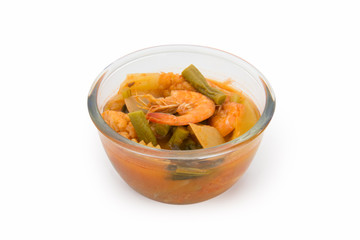kang som or hot and sour curry with tamarind sauce