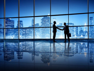 Silhouette of Business Handshake