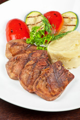 tongue with grilled vegetable