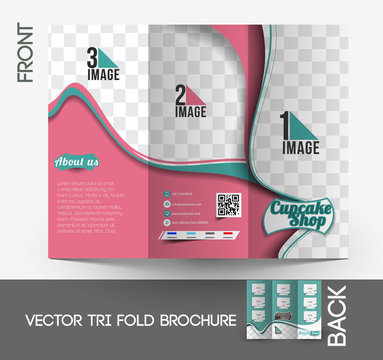 Cup Cake Shop Tri-Fold Brochure Design