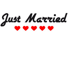 Just Married Heart Design
