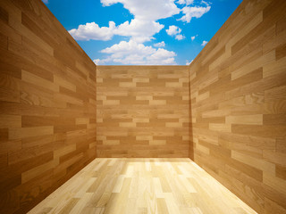 open space of room wood created