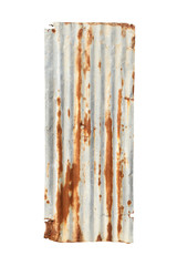 Rusty corrugated metal (with clipping path) isolated on white