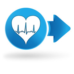 cardiologie sur symbole web bleu