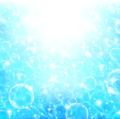 海　シャボン玉　背景